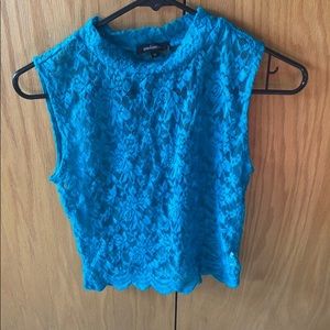 Blue mesh crop top, never worn